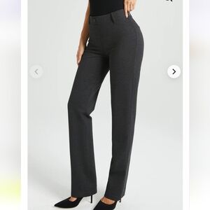 Betabrand Classic DPYP Dress Pant Yoga Pant Straight Charcoal Size Medium